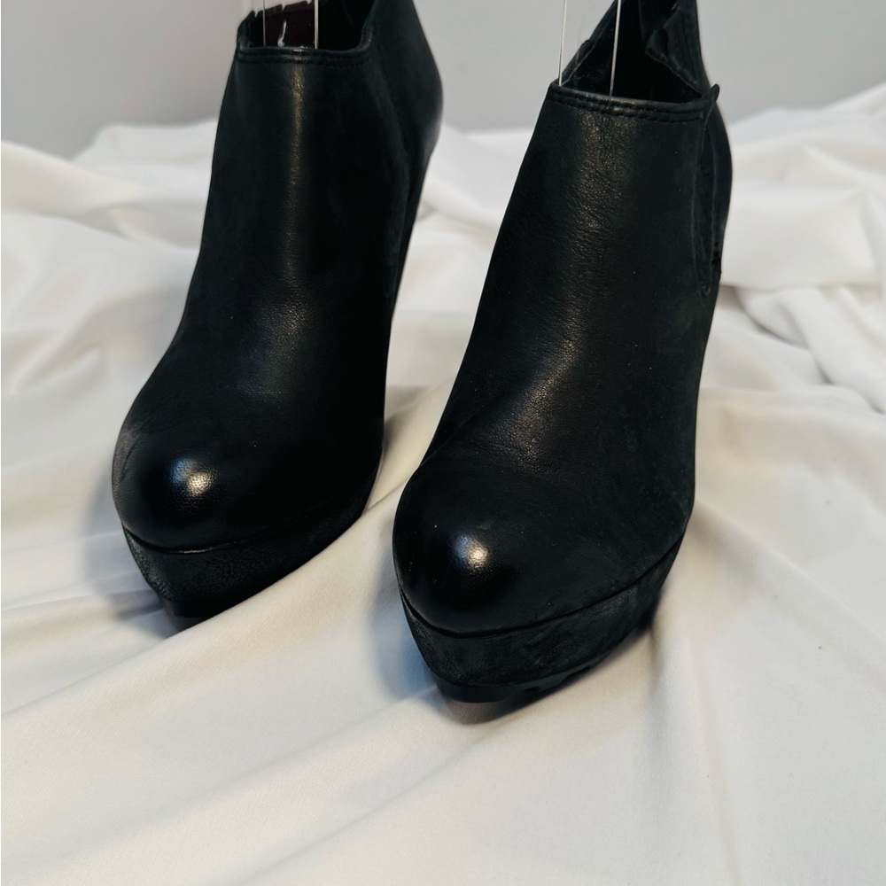 Ash Brand, Black Leather, Wedge Heel, Ankle Booties..